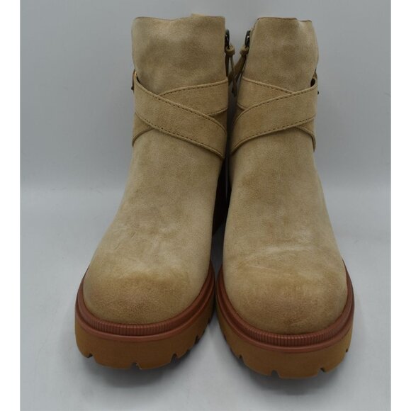 Sofft Womens Size 9.5 Jenine Lennox Tan Suede Zip Block Heel Ankle Boots Shoes - Picture 7 of 15